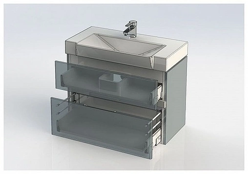 Тумба-умывальник Aquanet Виго 80 сине-серый 00183364+00170591