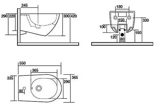 Биде подвесное Kerasan Aquatech белый 372401*1