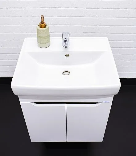 Тумба-умывальник подвесной Айсберг Мечта 50 белый/дуб сонома DM2315T+4607152361544