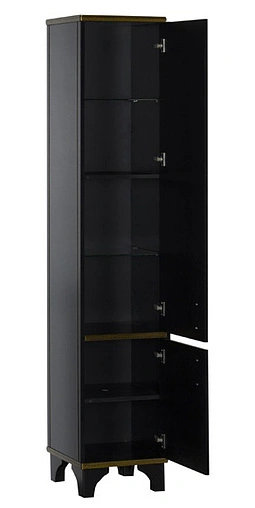 Шкаф-пенал напольный Aquanet Валенса чёрный/золото 180044 Шкаф-пенал напольный Aquanet Валенса чёрный/золото 180044