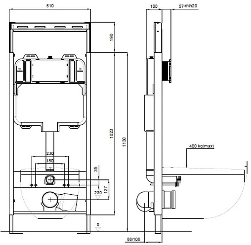 Инсталляция для подвесного унитаза Aquatek Easy Fix 51 INS-0000009