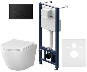 Комплект 6 в 1 Am.Pm Like Aquaspin IS49038.801900 с кнопкой черный матовый, 4