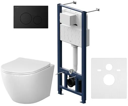 Комплект 6 в 1 Am.Pm Like Aquaspin IS49038.801900 с кнопкой черный матовый