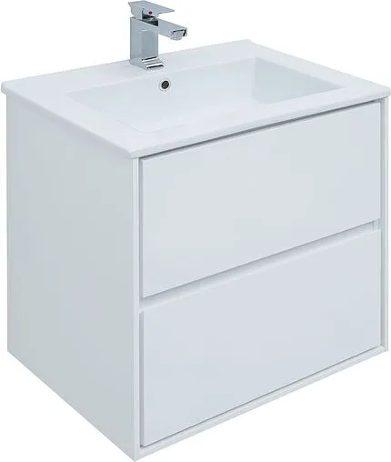 Тумба под умывальник подвесная Aquanet Милан 65 белый глянец 00339965