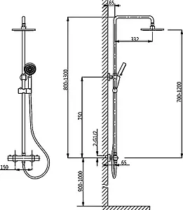 Душевая система с термостатом для душа Timo Termo хром SX-1050 Душевая система с термостатом для душа Timo Termo хром SX-1050, 4
