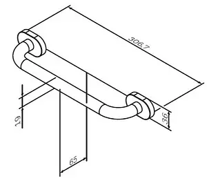 Поручень Am.Pm Sense L хром A7432500 Поручень Am.Pm Sense L хром A7432500, 2