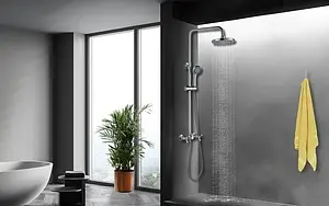 Душевая система со смесителем для душа Rossinka Q хром Q02-45 Душевая система со смесителем для душа Rossinka Q хром Q02-45, 3