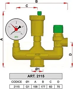 Группа безопасности котла 1&quot; 3 бар Far FA 2115 1, 2