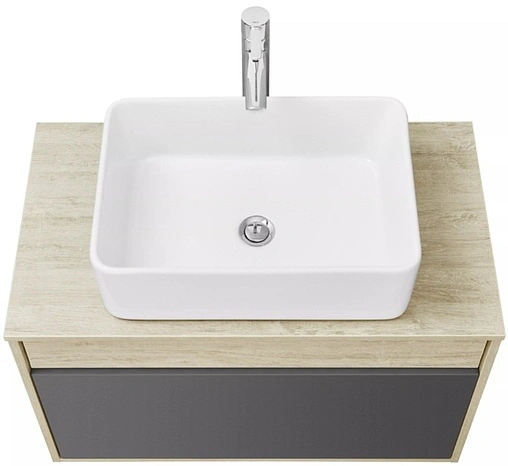 Тумба-умывальник подвесная Aquaton Лофт Урбан 80 графит/орегон 1A2476K2LQX60