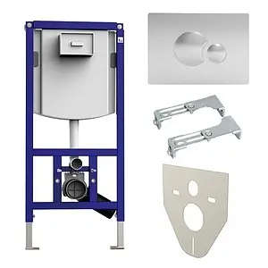 Инсталляция для подвесного унитаза Set 4 в 1 Sanit INEO PLUS 90.733.81..S001 с кнопкой хром глянцевый Инсталляция для подвесного унитаза Set 4 в 1 Sanit INEO PLUS 90.733.81..S001 с кнопкой хром глянцевый, 1