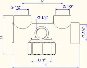 Группа безопасности расширительного бака до 44 кВт 1" 3 бар Valtec VT.460.0.0 Группа безопасности расширительного бака до 44 кВт 1" 3 бар Valtec VT.460.0.0, 2