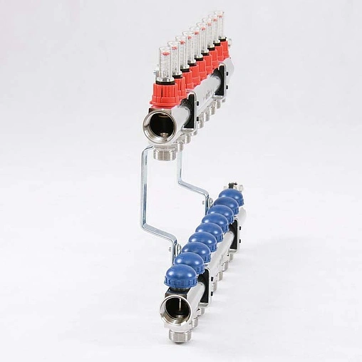 Группа коллекторная с расходомерами 9 отводов 1&quot;в/в x ¾&quot;ек Uni-fitt 440E4309
