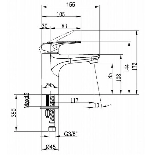 Смеситель для раковины Villeroy&amp;Boch O.novo Start хром TVW10510311061