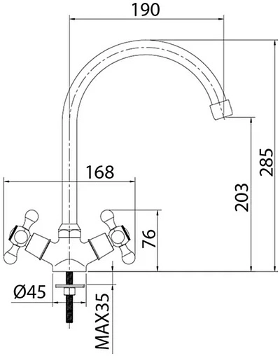 Смеситель для кухни Milardo Duplex хром DUPSB0JM05