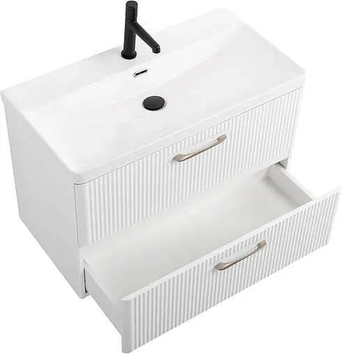 Тумба под умывальник подвесная BelBagno DUE 80 Bianco Lucido DUE-800-2C-SO-BL-P