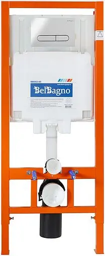 Комплект 5 в 1 BelBagno Uno BB3105CHR/SC/BB002-80/BB005-PR-CHROME с кнопкой BB005-PR-CH хром глянцевый
