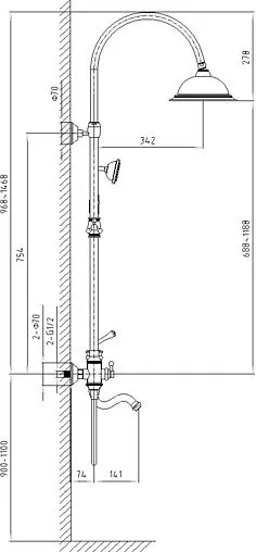 Душевая система со смесителем для ванны Timo Adelia хром SX-6010/02