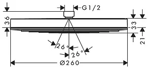 Лейка верхнего душа Hansgrohe Pulsify 260 1jet EcoSmart белый матовый/графит 24141700, 2