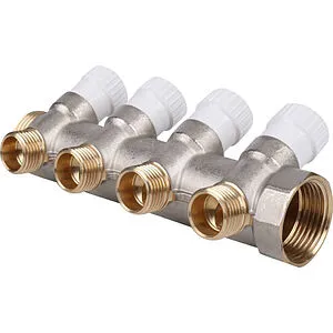 Коллектор регулирующий проходной 4 отвода 1&quot;в/н x ½&quot;к Stout SMB 6851 011204, 1