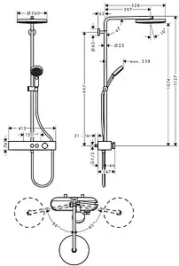 Душевая система с термостатом для душа Hansgrohe Pulsify S 260 1jet хром/графит 24220000 Душевая система с термостатом для душа Hansgrohe Pulsify S 260 1jet хром/графит 24220000, 2