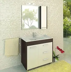 Шкаф-зеркало Comforty Барселона 90 белый/венге 00003124107CF, 3