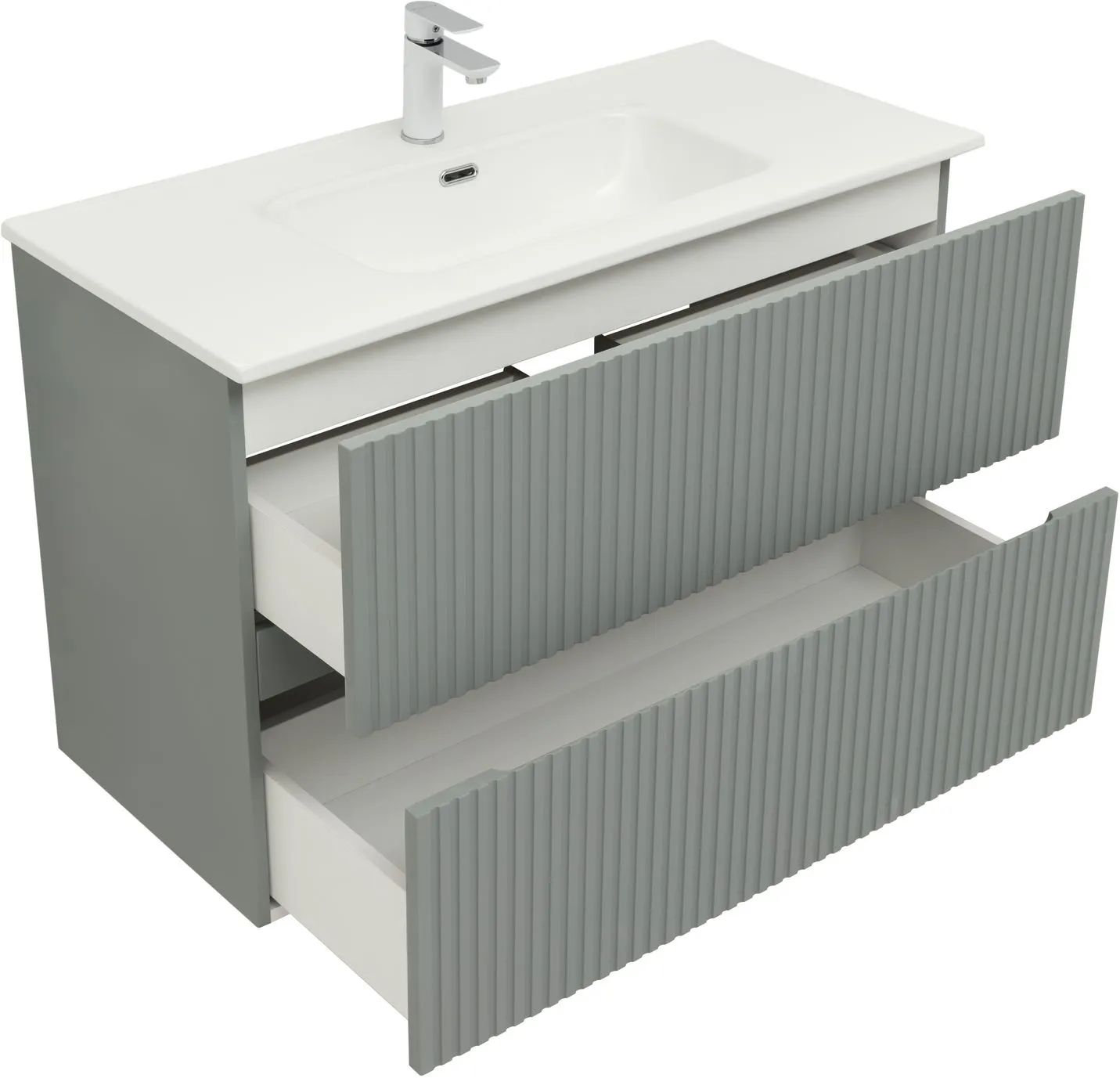 Тумба-умывальник Aquanet Джейн 100 мисти грин 00313320+