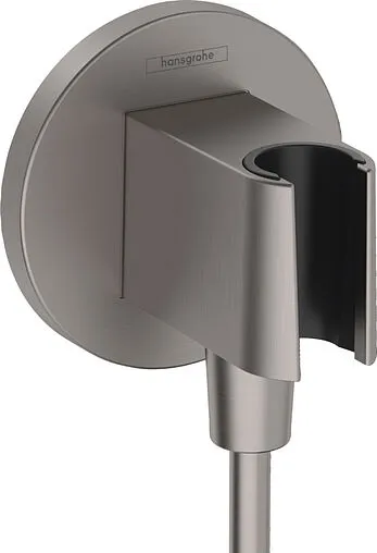 Шланговое подключение с держателем Hansgrohe FixFit S шлифованный чёрный хром 26888340