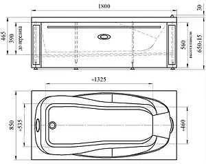 Ванна акриловая Radomir Парма-дона 180х85 L 1-01-0-1-1-035 Ванна акриловая Radomir Парма-дона 180х85 L 1-01-0-1-1-035, 2
