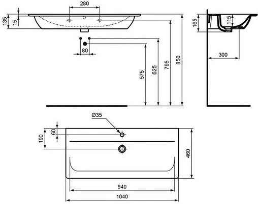 Раковина Ideal Standard Connect Air 84 белый E027901