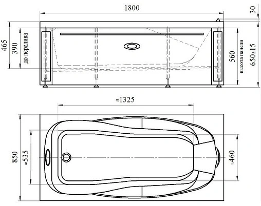Ванна акриловая Radomir Парма-дона 180х85 L 1-01-0-1-1-035 Ванна акриловая Radomir Парма-дона 180х85 L 1-01-0-1-1-035