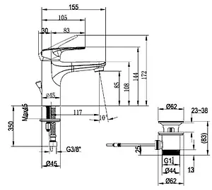 Смеситель для раковины Villeroy&Boch O.novo Start хром TVW10510111061 Смеситель для раковины Villeroy&Boch O.novo Start хром TVW10510111061, 2