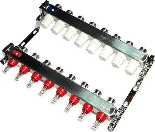 Группа коллекторная с расходомерами 8 отводов 1&quot;в/в x ¾&quot;ек Uni-fitt OPTIMAL 450B4308.RU