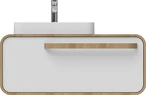 Тумба-умывальник подвесная ISVEA Soffice 110 тик/белый 23SQS303115I+10SQ50057SV Тумба-умывальник подвесная ISVEA Soffice 110 тик/белый 23SQS303115I+10SQ50057SV, 5