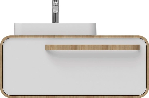 Тумба-умывальник подвесная ISVEA Soffice 110 тик/белый 23SQS303115I+10SQ50057SV Тумба-умывальник подвесная ISVEA Soffice 110 тик/белый 23SQS303115I+10SQ50057SV