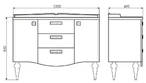 Тумба-умывальник напольная Comforty Монако 120 белый 00003132224CF, 2