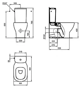 Унитаз-компакт безободковый Ideal Standard Tesi AquaBlade белый T008201+T356801 Унитаз-компакт безободковый Ideal Standard Tesi AquaBlade белый T008201+T356801, 2