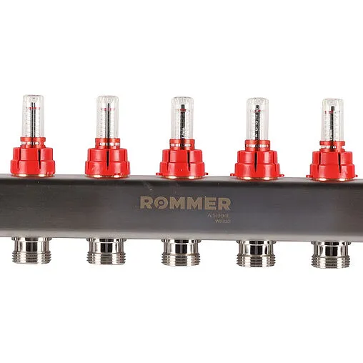 Группа коллекторная с расходомерами 11 отводов 1&quot;в/в x ¾&quot;ек Rommer RMS-1200-000011