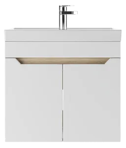 Тумба-умывальник подвесной Айсберг Мечта 60 белый/дуб сонома DM2316T+4607152361674 Тумба-умывальник подвесной Айсберг Мечта 60 белый/дуб сонома DM2316T+4607152361674, 3