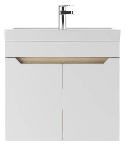 Тумба-умывальник подвесной Айсберг Мечта 60 белый/дуб сонома DM2316T+4607152361674