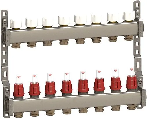 Группа коллекторная с расходомерами 8 отводов 1&quot;в/в x ¾&quot;ек General Fittings CX RBR91612400800