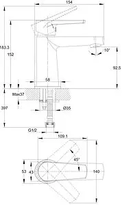 Смеситель для раковины Cersanit Moduo хром 64094, 2