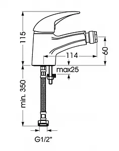 Смеситель для биде Vidima Orion хром BA002AA, 3