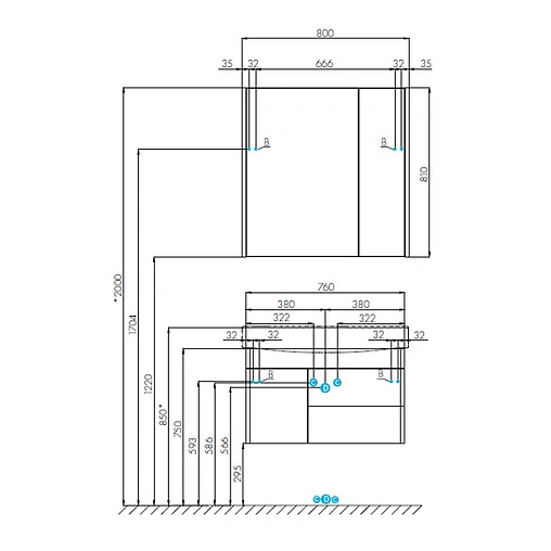 Шкаф-зеркало Aquaton Беверли 80 белый 1A237102BV010