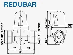 Редуктор давления ½/¾&quot; WATTS REDUBAR 10029529, 2