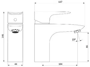 Смеситель для раковины Damixa Origin Evo 2 хром 780210000, 2