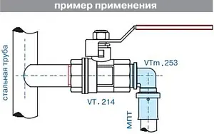 Уголок пресс переходной 32мм x 1&quot;н Valtec VTm.253.N.003206, 3