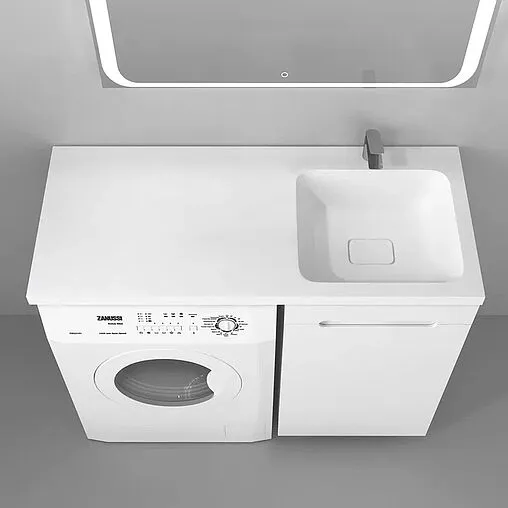 Тумба под умывальник напольная над стиральной машиной Raval Forte 110 R белый For.01.110.R/N/W