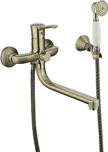 Смеситель для ванны с длинным изливом SMARTsant Винтаж бронза/белый SM263512BR Смеситель для ванны с длинным изливом SMARTsant Винтаж бронза/белый SM263512BR, 1