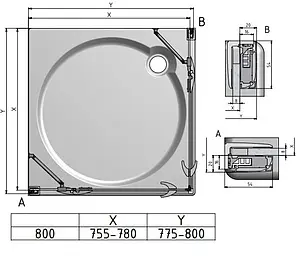 Душевое ограждение 800x800мм прозрачное стекло Roltechnik Elegant Line GDOL1+GDOP⅛00*800 132-800000L-00-02+132-800000P-00-02 Душевое ограждение 800x800мм прозрачное стекло Roltechnik Elegant Line GDOL1+GDOP⅛00*800 132-800000L-00-02+132-800000P-00-02, 2
