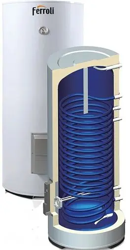 Бойлер косвенного нагрева с возможностью установки ТЭНа Ferroli Ecounit 150 1C (30.8 кВт) GRZ301KA